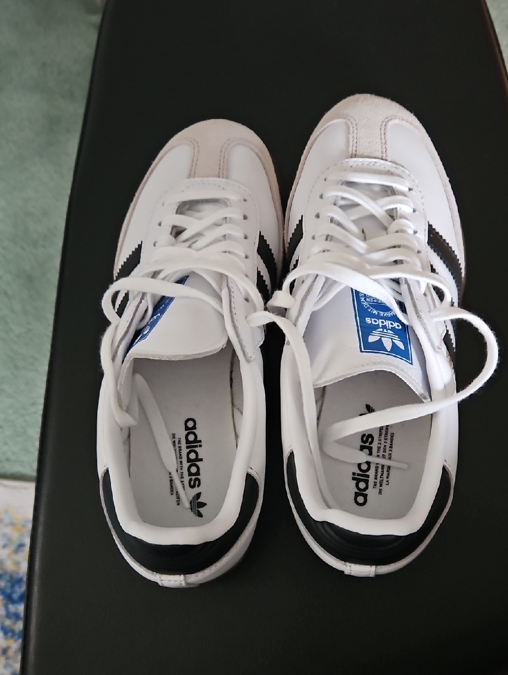 adidas Kids White Sneakers with Black Stripes